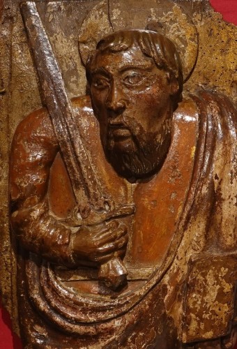 Art sacré, objets religieux  - St Pierre et St Paul – Panneaux en bois sculpté en haut relief  XVIe siècle