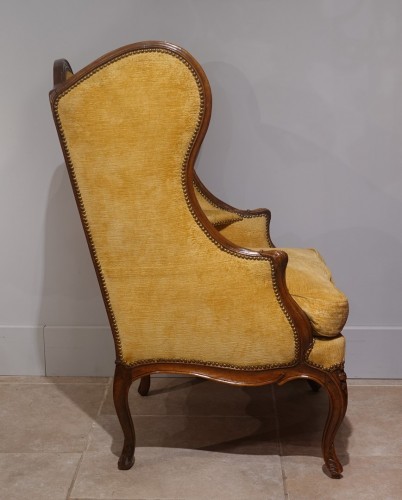 Seating  - Large Louis XV wing chair in walnut from