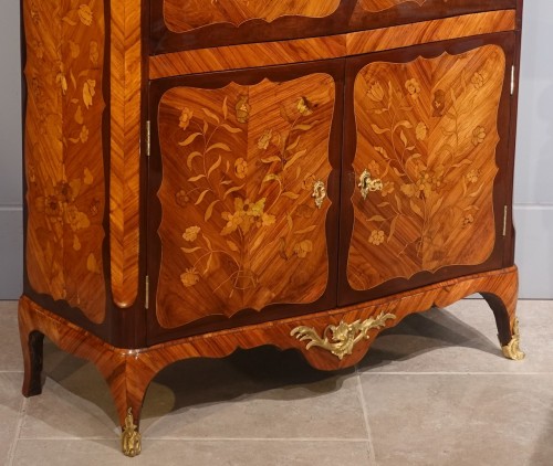 Louis XV - Louis XV inlaid secretary stamped P. Roussel