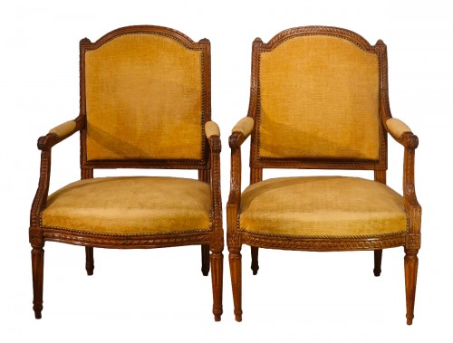 Two Louis XVI armchairs