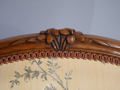 Pair of Louis XV armchairs in walnut, 18th century - 