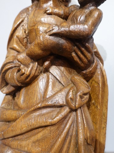 Renaissance - Vierge à l'Enfant en chêne du XVIe siècle