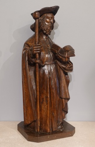 Statue Saint Jacques du XVe siècle Bourgogne - Art sacré, objets religieux Style Moyen Âge