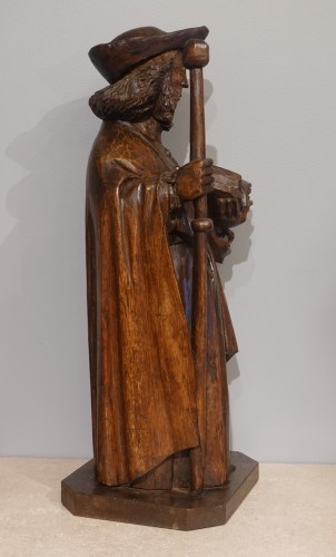 Antiquités - Statue Saint Jacques du XVe siècle Bourgogne