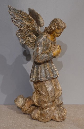 Sculpture Sculpture en Bois - Paire d'anges polychrome, Italie XVIIIe siècle