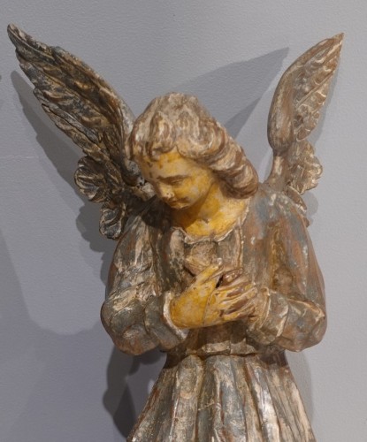 18th century - Pair of polychrome angels, Italy 18th century