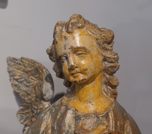 Pair of polychrome angels, Italy 18th century - Louis XV