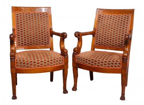 Paire de fauteuils Empire en acajou