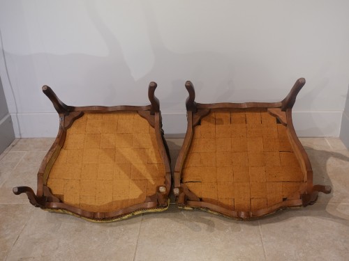 Paire de fauteuils à la Reine d'époque Louis XV - Louis XV