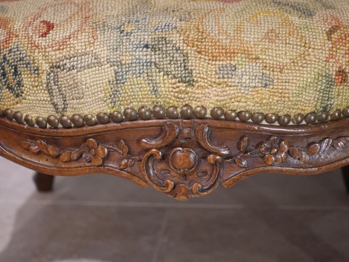 Antiquités - Paire de fauteuils à la Reine d'époque Louis XV