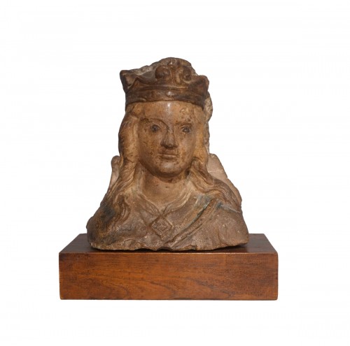 Crowned head of the Virgin – France Early 15th century