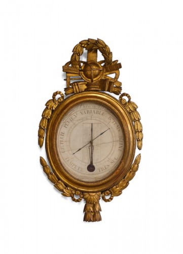 Barometer thermometer in gilded wood from the 18th century