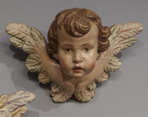 Sculpture  - Pair of Cherub Heads, Italian School, 18th Century
