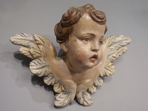 Pair of Cherub Heads, Italian School, 18th Century - 