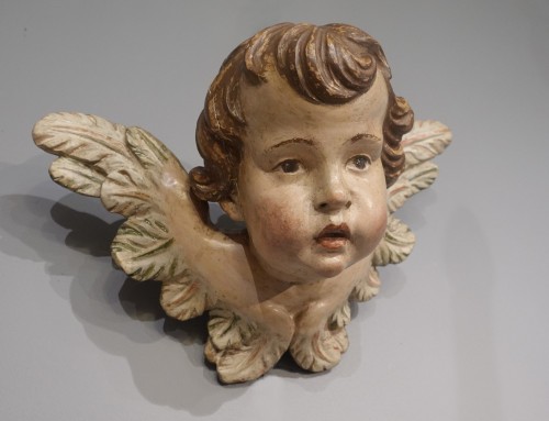 18th century - Pair of Cherub Heads, Italian School, 18th Century