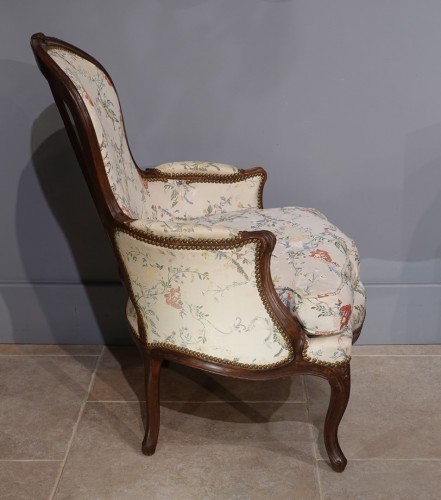 Large bergère Louis XV d'époque XVIIIe - Louis XV