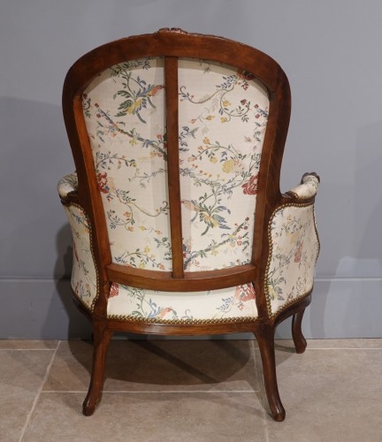 Louis XV - Large bergère Louis XV d'époque XVIIIe