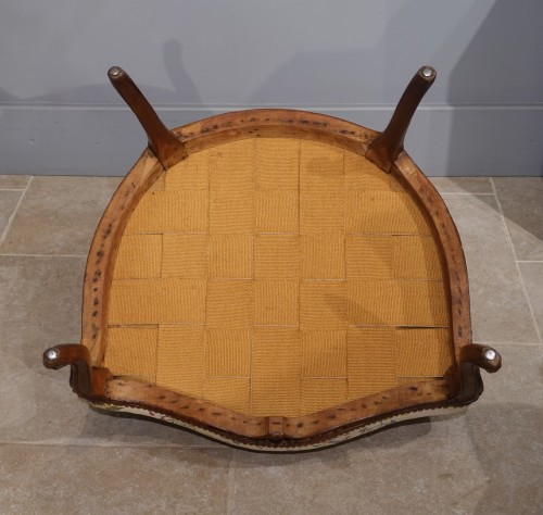 Antiquités - Large bergère Louis XV d'époque XVIIIe