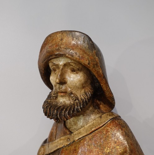 Antiquités - Sculpture représentant Saint Jacques XVe siècle