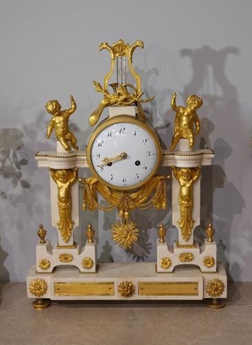 Louis XVI Mantelpiece with the Attributes of Music - Horology Style Louis XVI