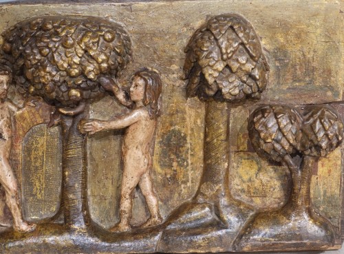 Adam and Eve Panel Sculpture 17th Century Spain - 