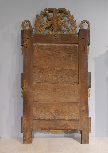 Antiquités - Miroir Louis XVI en bois doré d'époque XVIIIe