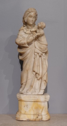 Louis XIII - Alabaster Virgin Trapani 17th Century