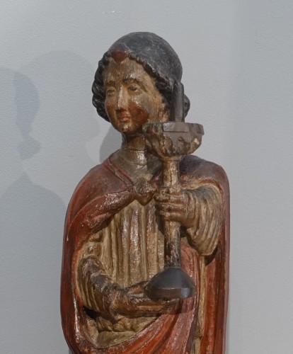 Sculpture of a pair of polychrome ceroferia angels – circa 1500 - Sculpture Style Renaissance