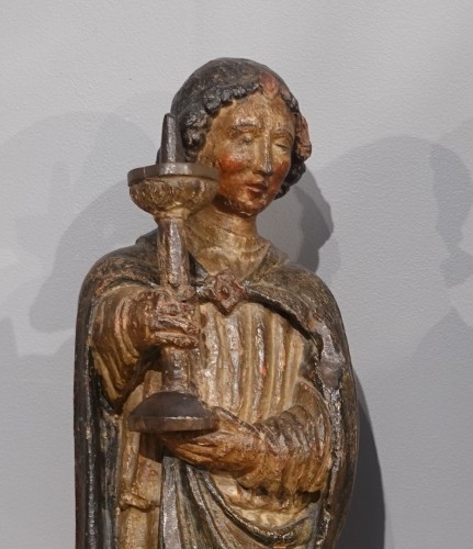 Sculpture  - Sculpture of a pair of polychrome ceroferia angels – circa 1500