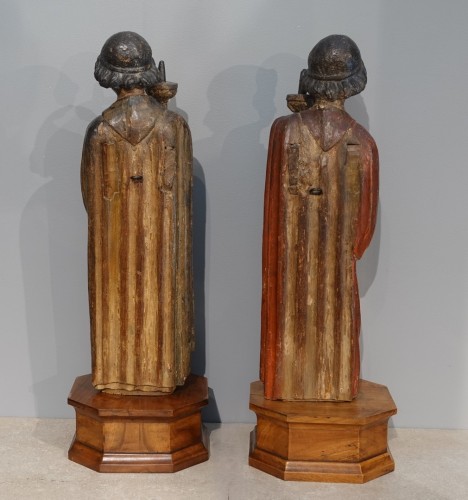 Sculpture of a pair of polychrome ceroferia angels – circa 1500 - Renaissance