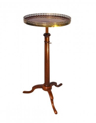 Rack and pinion pedestal table stamped C. TOPINO