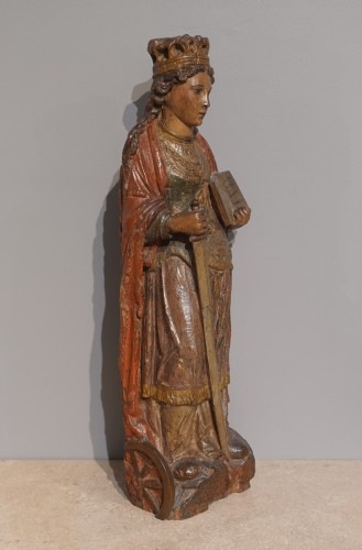 Sculpture Sainte Catherine XVIe siècle - Sculpture Style Renaissance