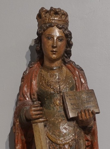 Sculpture Sainte Catherine XVIe siècle - Gérardin et Cie