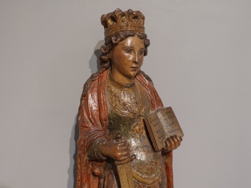 XVIe siècle et avant - Sculpture Sainte Catherine XVIe siècle