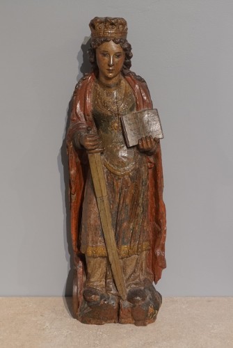 Antiquités - Sculpture Sainte Catherine XVIe siècle