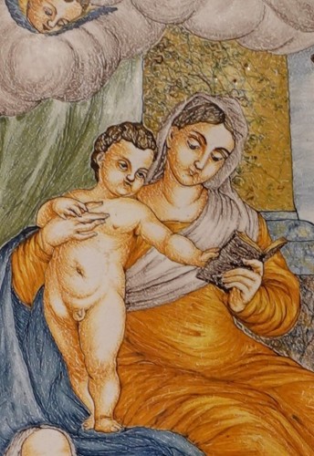 Large Nevers Faience Plaque, 18th Century - Porcelain & Faience Style Louis XV