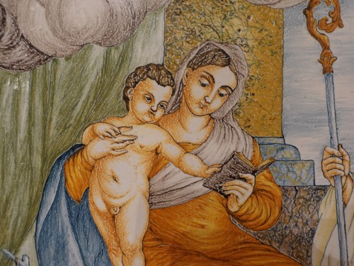 Antiquités - Large Nevers Faience Plaque, 18th Century