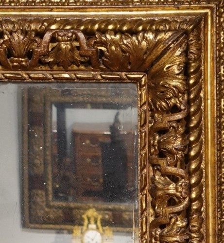 17th century - Large Louis XIV Giltwood Mirror, late 17th century