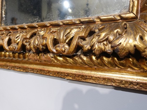 Louis XIV - Large Louis XIV Giltwood Mirror, late 17th century