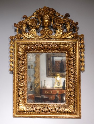 Antiquités - Large Louis XIV Giltwood Mirror, late 17th century