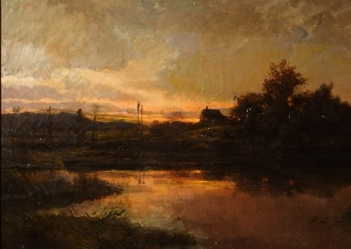 Adolphe Appian (1818–1898) Marshes at Arrandon in June - Paintings & Drawings Style Napoléon III