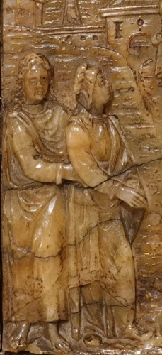 Religious Antiques  - Alabaster Bas-Relief of the Crucifixion, Mechelen, 17th Century