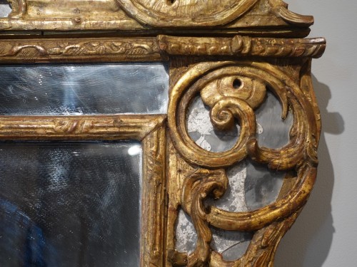 Miroir Régence à parecloses en bois doré d'époque XVIIIe - Gérardin et Cie