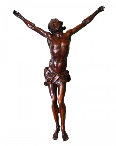 Large Wooden Christ from Sainte-Lucie, Late 17th Century