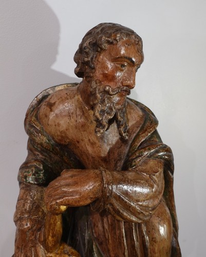 Sculpture Sculpture en Bois - Statue Saint Paul en bois polychrome XVIIe siècle