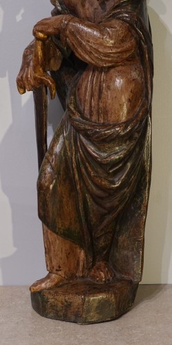 Statue Saint Paul en bois polychrome XVIIe siècle - Gérardin et Cie