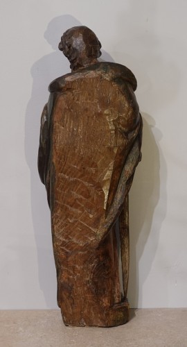 XVIIe siècle - Statue Saint Paul en bois polychrome XVIIe siècle