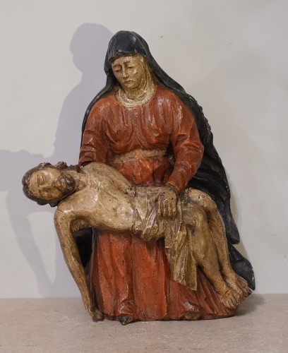 Sculpture Sculpture en Bois - Pietà ou Vierge de Pitié - France XVIIe siècle