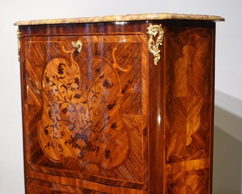 Louis XV - Louis XV Marquetry Secretary, Stamped P. Roussel