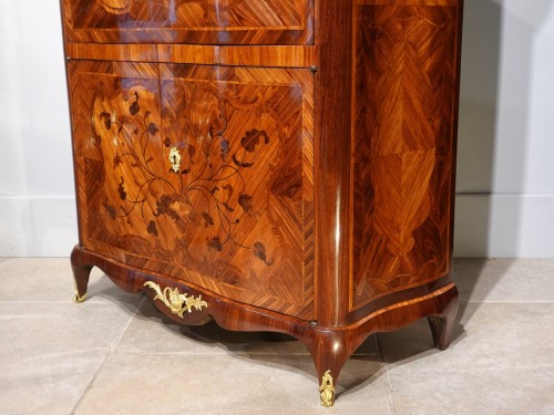 Antiquités - Louis XV Marquetry Secretary, Stamped P. Roussel
